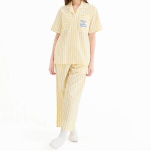 NWT Slip to Sleep No-Bra Pajamas - Yellow/White Striped Pants Set